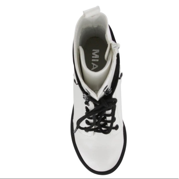 ❤️LAST NEW 8 Mia Indigo White Combat Boot - Picture 6 of 12